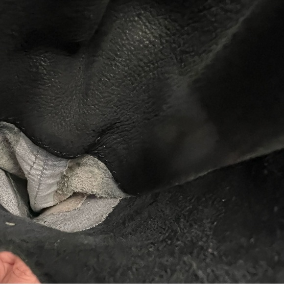 Free People Golden Road Peep Toe Leather Heel Boot Black Gray Sz 37 - Picture 14 of 15